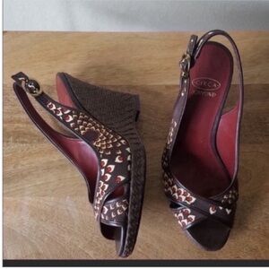 Joan & David Brown Wedge Sandals